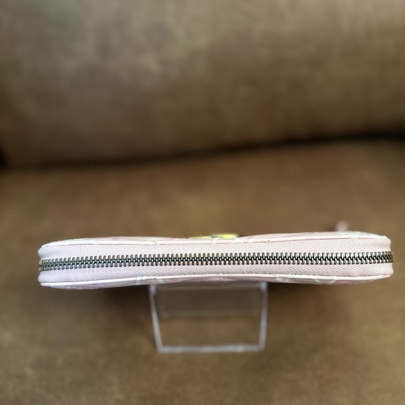 Calfskin Matelasse GucciGhost GG Marmont Zip Around Wallet Pink Rosa Ivory - Picture 8 of 12